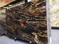 Grande dalle de pierre naturelle Oris Black Fusion Gold Granite Marble