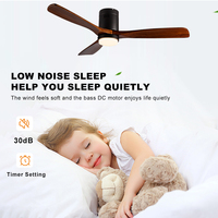 Ventilateurs de plafond en bois de qualité supérieure, 52 pouces, AC 100-240V DC35W, avec lampe et télécommande, pour chambre à coucher