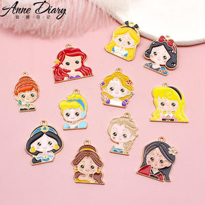 Accesorios de Princesa Para Niños Hechos a Mano Para Manualidades al por Mayor Colgante Llavero de <span class=keywords><strong>Cenicienta</strong></span> Blancanieves de Aleación Semiacabada a la Moda - Product Image 2