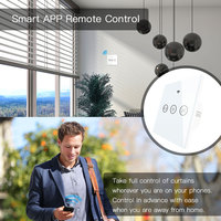 Interrupteur intelligent pour rideaux et volets roulants LangYeao Tuya WiFi+RF433, 600W, moteur 4 fils, compatible avec Alexa et Google Home, contrôle tactile et minuterie