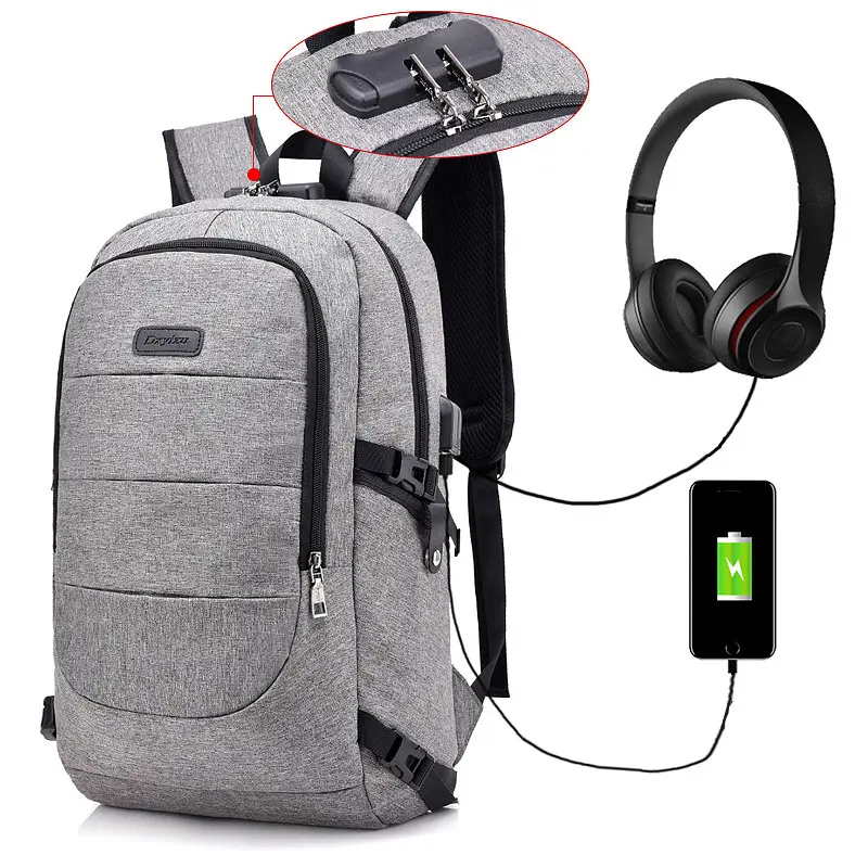 SSC Travel Laptop Backpack Water Resistant Anti-Theft Bag with USB Charging Port and Lock 15.6 Inch Computer Business Backpack