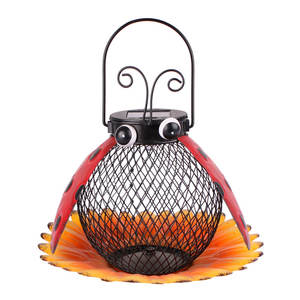 Mangeoire à oiseaux solaire Oniya en métal anti-écureuils avec lumière LED pour l'extérieur, décoration de jardin unique - Product Image 2