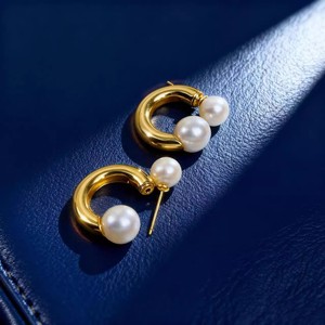 22877 Pendientes de Plata S925 para Joyería DIY con Doble Perla y Base Vacía de 6-8mm, Accesorios de Moda con Perlas de 6-8mm - Product Image 1