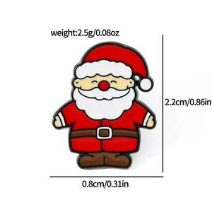 Kerst Stripfiguur Spelden-Feestelijke Boom Rendieren Sneeuwpop Emaille Badges Kerstman Legering Broches Voor Kinderen - Product Image 5