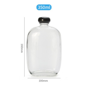 350ml phẳng vuông rõ ràng hoặc mờ thủy tinh cà phê rượu vang chai nước giải khát với vỏ nhôm - Product Image 2