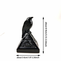 Nouvelle Statue en Cristal au Design Innovant : Corbeau en Obsidienne Noire, Pyramide Sculptée, Ornement Artisanal pour Festival, Pierre Polie pour Décoration