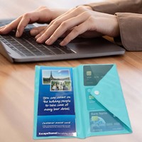 Design personnalisé Logo Portefeuille de voyage en plastique étanche personnalisé Porte-billets Porte-passeport en PVC