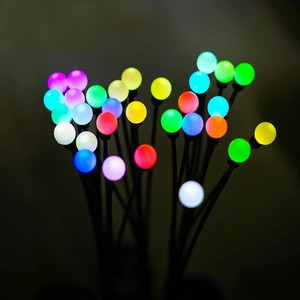 Nouvelles lampes solaires décoratives de jardin en acier inoxydable imperméables IP55 à 6 LED colorées, design moderne, multifonctionnelles, type luciole - Product Image 4