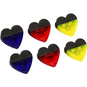 Custom Logo Heart Shape Plastic Refrigerator Magnet Clips Sets, Multipurpose Magnet Paper Clips, Snacks Bag Clips Set of 6
