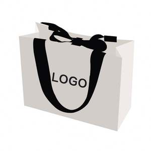 Sac cadeau de mariage de luxe recyclable KM en papier avec poignée en coton, finition mate haut de gamme - Product Image 3