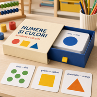 Cartes éducatives personnalisées écologiques et durables en limba râmanească avec chiffres et couleurs, papier couché 350 g/m², pelliculage mat