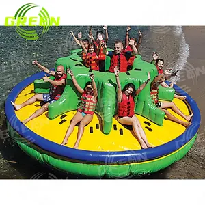 Yeşil su sporları ve eğlence şişme deniz muzu disko tekne sal deniz disko tekne pulpo Twister şişme disko tekne