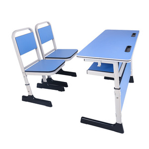 Ensemble pupitre et chaise scolaire National Industry School KD09 bleu, hauteur réglable, pour utilisation en classe - Product Image 1