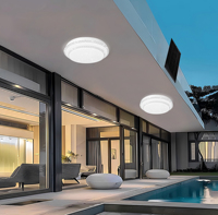 Plafonnier LED étanche IP65 de 350 mm, 180 LED, lampes solaires de jardin avec télécommande pour usage intérieur/extérieur, en matériau PC