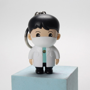 Dẫn nhựa bác sĩ móc khóa PVC keyrings với hiệu ứng âm thanh ánh sáng bệnh viện Quà Tặng bù đắp in ấn phim hoạt hình phong cách - Product Image 2