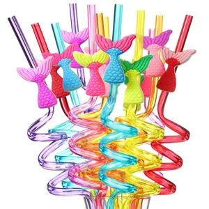 Mermaid Tail Straws Party Favors for Mermaid Birthday Party Supplies Under the Sea Party Supplies Kids Girls