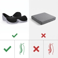 Coussin de siège en mousse à mémoire de forme pour soutien des hanches, oreiller orthopédique pour soulager les douleurs aux hanches, coussin lombaire pour les employés de bureau