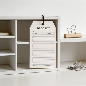 Bloc-notes suspendu SK en forme d'étiquette pour liste de tâches, feuilles mobiles, pour bureau - Product Image 2
