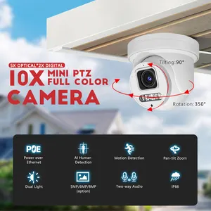 8MP 10X motore AF ColorVU POE telecamera IP doppia luce IR torretta Audio bidirezionale PTZ CCTV telecamera di sicurezza 4K