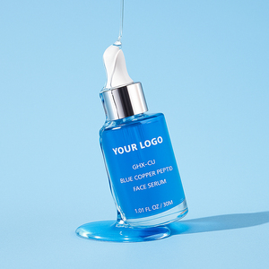 Etiqueta privada GHK-Cu Serum 5% Colágeno de péptido de cobre azul líquido con características blanqueadoras y Antienvejecimiento de vitamina B5 - Product Image 1