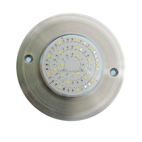 Lumière LED plate pour piscine en acier inoxydable 316 super fine de 110 mm, étanche IP68, 12 V RGB, montage en surface, lumière sous-marine