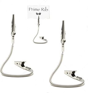 Clip à notes multifonctionnel à double tête en acier inoxydable argenté, avec long tuyau flexible de différentes tailles, porte-cartes pour messages, photos, mémos - Product Image 2