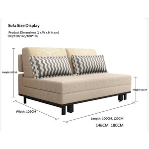 Double Foldable Latex <b>Sofa</b> <b>Bed</b> Telescopic Pull Out Design 1.2M 1.5M 1.8M Multi Size For Small Household Living Room Dual Use - Product Image 2
