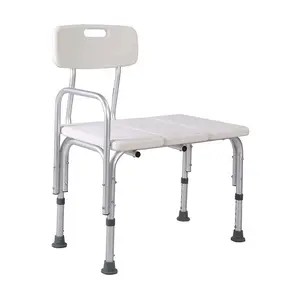 임산부 및 노인을위한 등받이와 목욕 의자가있는 직사각형 팔걸이 알루미늄 합금 샤워 의자
