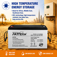 Batterie Gel 12V 100Ah 200Ah Certifiée ISO9001, Sans Entretien, à Cycle Profond, pour Système Solaire