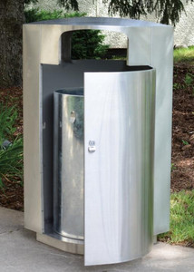 HD 20 gallon khóa thép không gỉ Thùng rác có thể an toàn ngoài trời có thể khóa chất thải <span class=keywords><strong>bin</strong></span> - Product Image 3