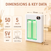 Mini humidificateur ultrasonique EL045 en gros avec diffuseur d'arômes et boîte colorée pour l'hôtellerie et la maison