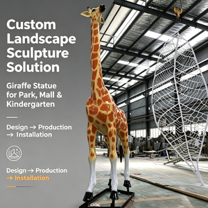 Scultura di Giraffa a Grandezza Naturale in Fibra di Vetro Dipinta a Mano, Statua Animale Personalizzata per Decorazione di <span class=keywords><strong>Zoo</strong></span> e Parchi a Tema - Product Image 6