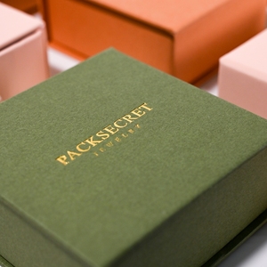 PackSecret Wholesale Custom Gold Logo <b>Book</b> Style Magnetic Jewelry <b>Box</b> Green Square Luxury Carton Packaging for Necklaces - Product Image 4