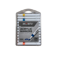 Marqueurs acryliques, ensemble de 24 couleurs pour le dessin et la peinture - Fournitures scolaires et de bureau