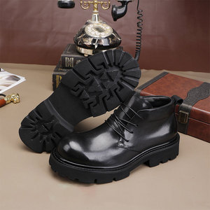 Nouvelles Bottes Chukka Vintage 2026 Faites à la Main à Semelle Épaisse, Effet Délavé, Rehaussantes, Plateforme, Bottines à la Cheville Tendance - Product Image 1
