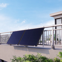 Système de montage solaire photovoltaïque pour balcon d'appartement, angle et taille personnalisables, support mural en aluminium anodisé argenté réglable, mini support photovoltaïque pour maison