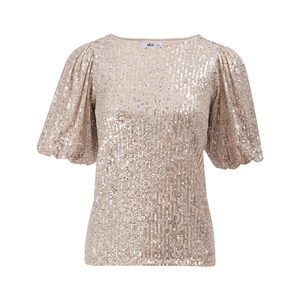 Chemise à manches courtes à col rond en sequins noirs glamour pour femmes - Haut de fête élégant T-<span class=keywords><strong>shirt</strong></span> pour femmes - Product Image 6