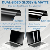 Anti-reflets, anti-espionnage, anti-rayons UV, amovible, 180° °   Film de protection d'écran anti-espion 2 voies pour ordinateur portable HP 14 pouces 16:9