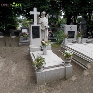 Statue d'ange en pierre à bascule, position murale sur le marbre, Statue en quartz - Product Image 2