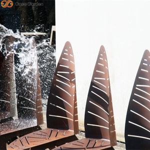 Chaise en acier Corten résistant à la rouille, design moderne ajouré, mobilier d'extérieur, décoration de jardin, patio, atelier/cour - Product Image 5