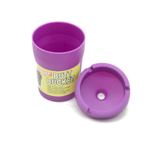 Cubo de plástico portátil para coche Cenicero con luminoso, Cenicero de coche de doble capa de plástico - Product Image 4