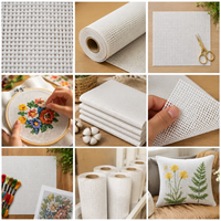 Toile à broder vierge Mono Deluxe pour broderie DIY avec tissu en coton blanc 13/18 points pour kits de création sur mesure