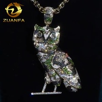 Pendentif oiseau de luxe en moissanite, bijoux hip-hop, pendentif diamant glacé VVS, pendentif animal personnalisé en moissanite