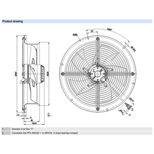 Ventiladores axiales ebmpapst W2D300-CP02-30 de 300 mm, 300 W, 230 V CA, ventiladores eléctricos, ventiladores para aire acondicionado, ventiladores axiales de refrigeración, ventiladores para enfriadores. - Product Image 3