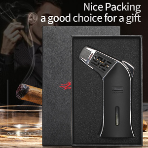 Encendedor de butano de gas a prueba de viento con llama y logotipo personalizado para regalo de Navidad, antorcha elegante para regalo de Navidad de 2017 - Product Image 6