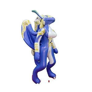 Seksi delik SPH ile ayakta şişme mavi ejderha
