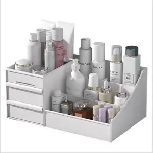 Best Price Plastic Makeup Organizer With Drawer Cosmetic Storage Bin Jewelry Display Box Multifunctional 3 Layers For Desktop