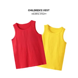 Boys girls pure vest Stretch cotton soft comfortable custom screen printed children blank t shirt