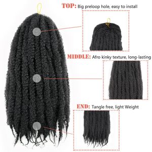 Ombre sintetis rambut keriting putar Afro ekstensi rambut kepang <span class=keywords><strong>Crochet</strong></span> putar Kuba halus ekstensi rambut kepang putaran Afro Kinky Marley - Product Image 2