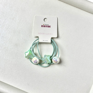 Élastiques à cheveux Xinyue avec perles et breloques étoiles, doux et élastiques pour un usage quotidien - Product Image 2